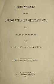 Front cover of Ordinances of the corporation of Georgetown by Georgetown (Washington, D.C.)