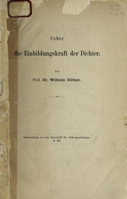 Cover of Die Einbildungskraft der Dichter by Wilhelm Dilthey