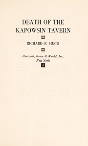 Front cover of Death of the Kapowsin Tavern by Hugo, Richard