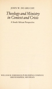 Front cover of Theology & Ministry in Context & Crisis by John W. Degruchy