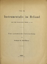 Front cover of U ber den Instrumentalis im Heiland und das Homerische Suffix phi (phin) by Adolf Mo ller