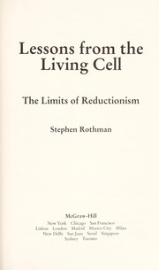 Cover of Lessons from the living cell by S. S. Rothman