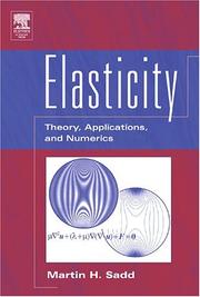 Cover of Elasticity by Martin H. Sadd