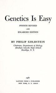 Cover of Genetics is easy by Philip Goldstein
