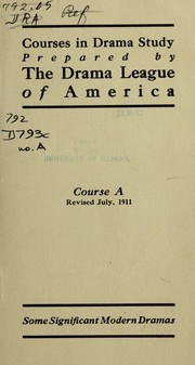Front cover of Course A- by Drama League of America