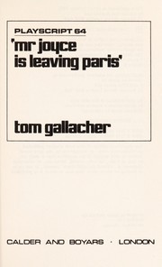 Front cover of Mr. Joyce is Leaving Paris by Tom Gallacher