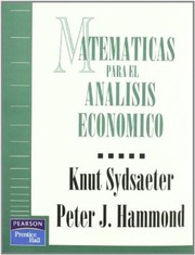 Front cover of Matemáticas para el análisis económico by Knut Sydsaeter