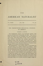 Front cover of Fresh-water biological stations of America by Charles A. Kofoid