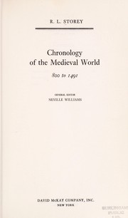 Cover of Chronology of the medieval world, 800 to 1491 by R. L. Storey