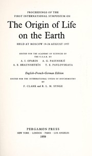 Cover of The origin of life on the earth by Aleksandr Ivanovich Oparin
