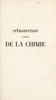 Front cover of Introduction ©  l'©♭tude de la chimie par le syst©·me unitaire by Ch Gerhardt