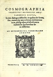Cover of Cosmographia Francisci Mavrolyci Messanensis Sicvli by Francesco Maurolico