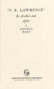 Cover of T. E. Lawrence by B. H. Liddell Hart
