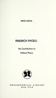 Front cover of Friedrich Engels; his contributions to political theory by Fritz Nova