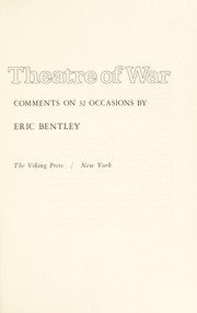 Front cover of Theatre of War by Eric Bentley