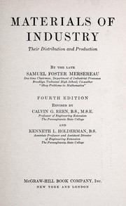 Front cover of Materials of industry by Samuel Foster Mersereau