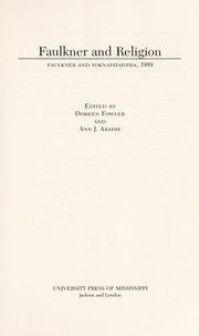 Front cover of Faulkner and religion by Faulkner and Yoknapatawpha Conference (16th 1989 University of Mississippi)