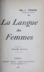 Cover of La langue des femmes by J. Tissier