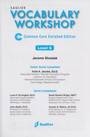 Cover of Vocabulary workshop by Jerome Shostak