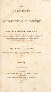 Cover of The elements of experimental chemistry by Henry, William