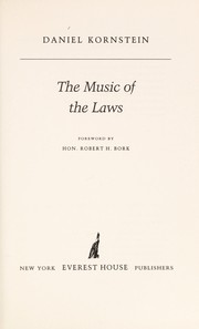 Front cover of The music of the laws by Daniel Kornstein
