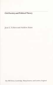 Front cover of Civil society and political theory by Jean L. Cohen