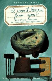 Cover of I Won't Learn from You! by Herbert R. Kohl