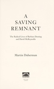 Cover of A saving remnant by Martin Duberman