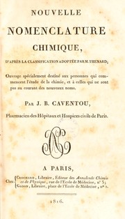 Cover of Nouvelle nomenclature chimique, d'apr©·s la classification adopt©♭e par M. Thenard by Joseph-Bienaimé Caventou