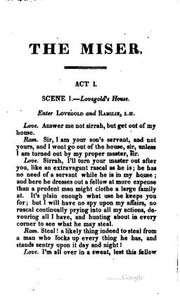 Cover of The miser by Henry Fielding