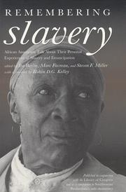 Cover of Remembering slavery by Ira Berlin
