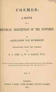 Front cover of Cosmos, a sketch of a physical description of the universe by Alexander von Humboldt