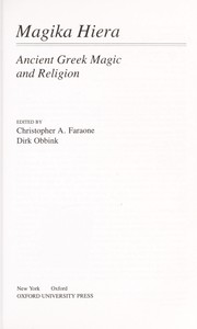 Front cover of Magika hiera by Christopher A. Faraone