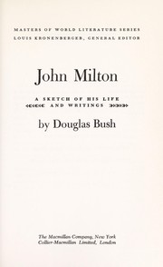 Cover of John Milton by Douglas Bush