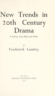 Cover of Trends in 20th century drama by Frederick Lumley