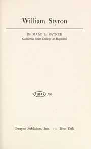 Cover of William Styron by Marc L. Ratner
