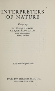 Front cover of Interpreters of nature by Newman, George Sir