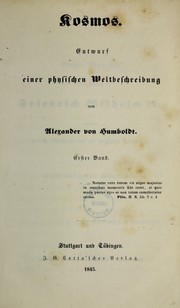Front cover of Kosmos. Entwurf einer physischen Weltbeschreibung by Alexander von Humboldt