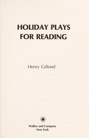 Cover of Holiday plays for reading by Henry Gilfond