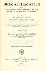 Cover of Biomathematics by W. M. Feldman