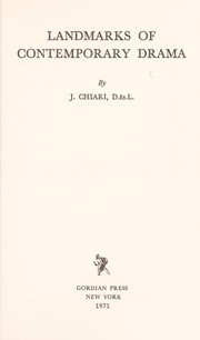 Front cover of Landmarks of contemporary drama by Joseph Chiari