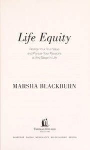 Cover of Life equity by Marsha Blackburn