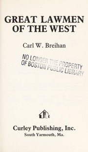 Cover of Great lawmen of the West by Carl W. Breihan