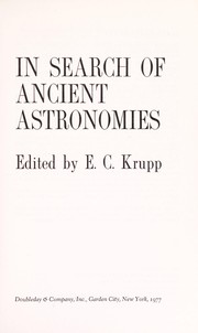Front cover of In search of ancient astronomies by E. C. Krupp