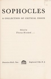 Front cover of Sophocles; a collection of critical essays by Thomas Marion Woodard
