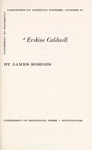 Cover of Erskine Caldwell by James Korges