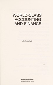 Front cover of World-class accounting and finance by Carol Jean McNair