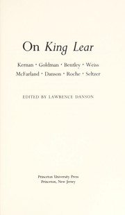 Cover of On King Lear by Lawrence Danson
