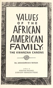 Front cover of Values of the African American Family by Johnnierenee Nelson