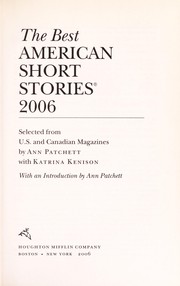 Front cover of The Best American Short Stories 2006 by Ann Patchett